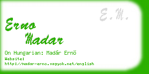 erno madar business card