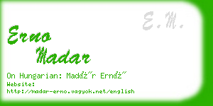 erno madar business card